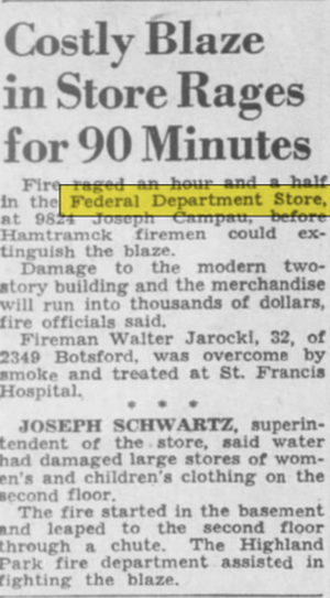 Federals (Federal Department Store) - Jul 7 1946 Fire